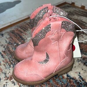 NEW Cat & Jack Baby Girl Western Bling Boots Size 4 Kids | Color: Brown/Pink